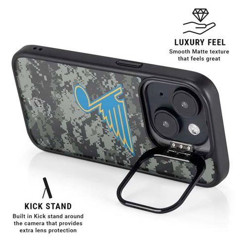 NHL St. Louis Blues Camo iPhone 14 Kickstand Case
